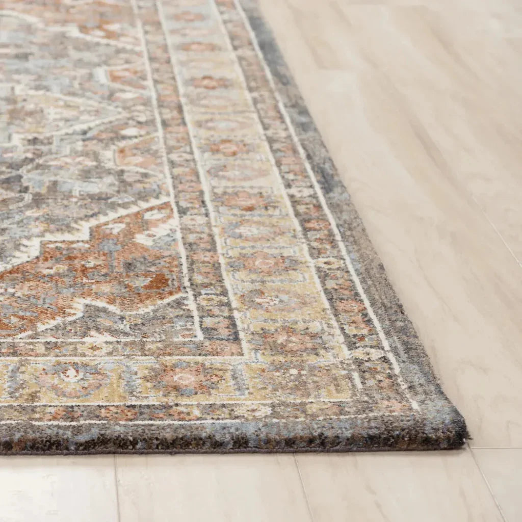 Burk Medallion Dark Rust Large Area Rugs -- rust