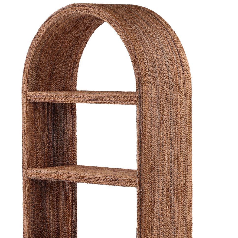 Furniture Classics Mandalay Banana Leaf Warp Brown Etagere