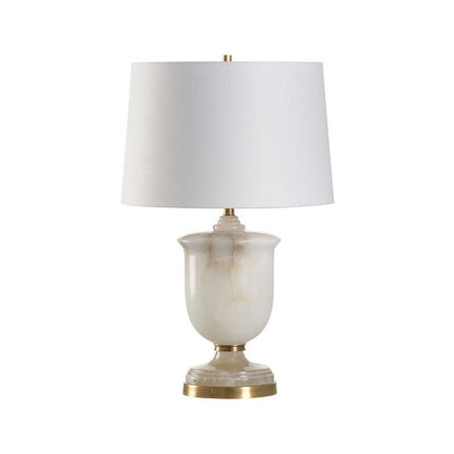 Chelsea House Premium Alabaster Milky Marble Finish Urn Table Lamp