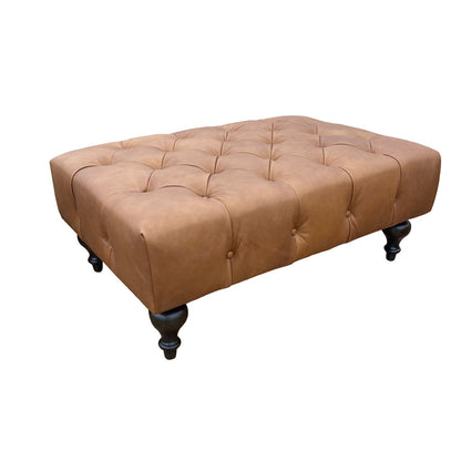 Marcoux Leather In Angelina Syrup Ottoman