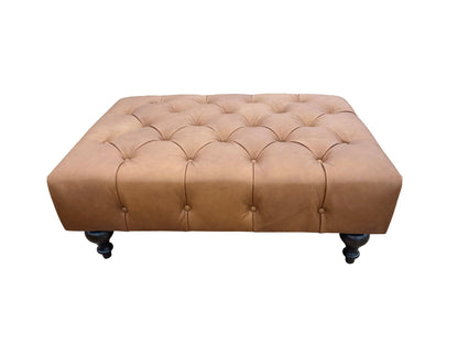 Marcoux Leather In Angelina Syrup Ottoman