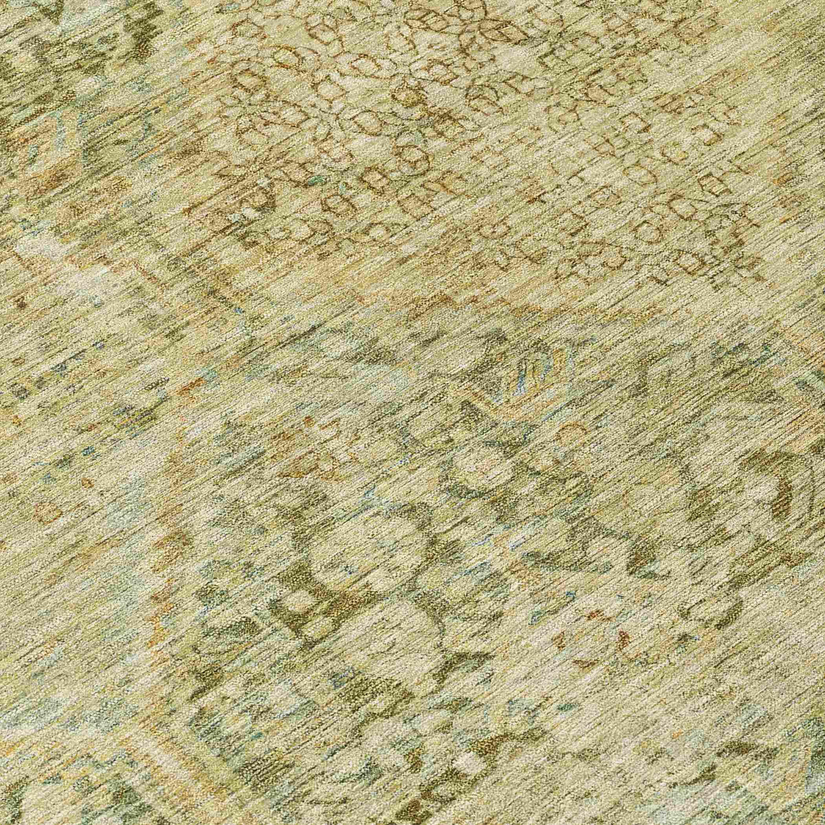 Iriius Green Washable Indoor-Outdoor Rug