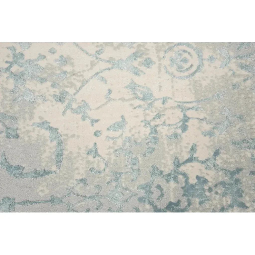 Boru Scroll Blue Kitchen Hallway Runner Rug - LOOMLAN - LOOMLAN - Area Rugs