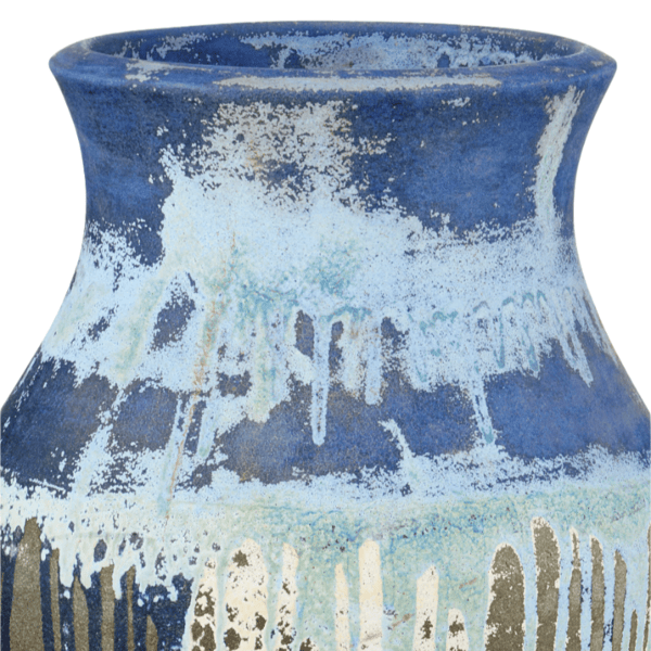 Capizzi Ceramic Blue Drip Urn