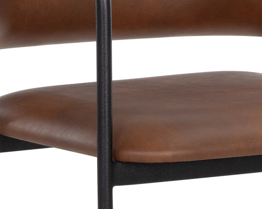 Brenan Leather Upholstered Elegant Counter Stool