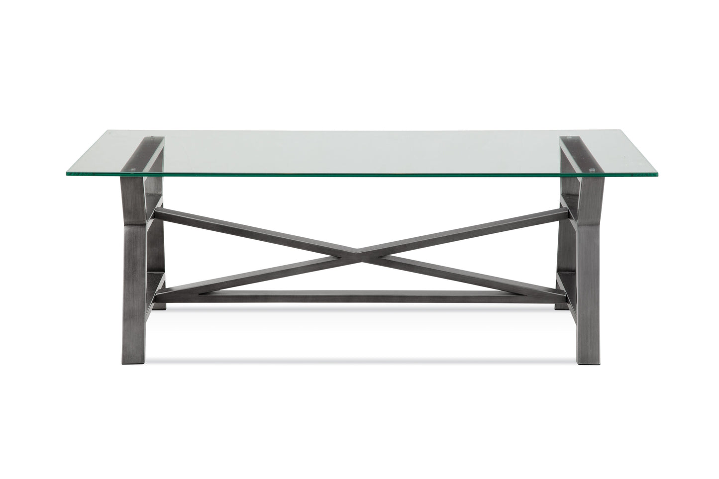 Ross Metal and Glass Grey Rectangular Cocktail Table