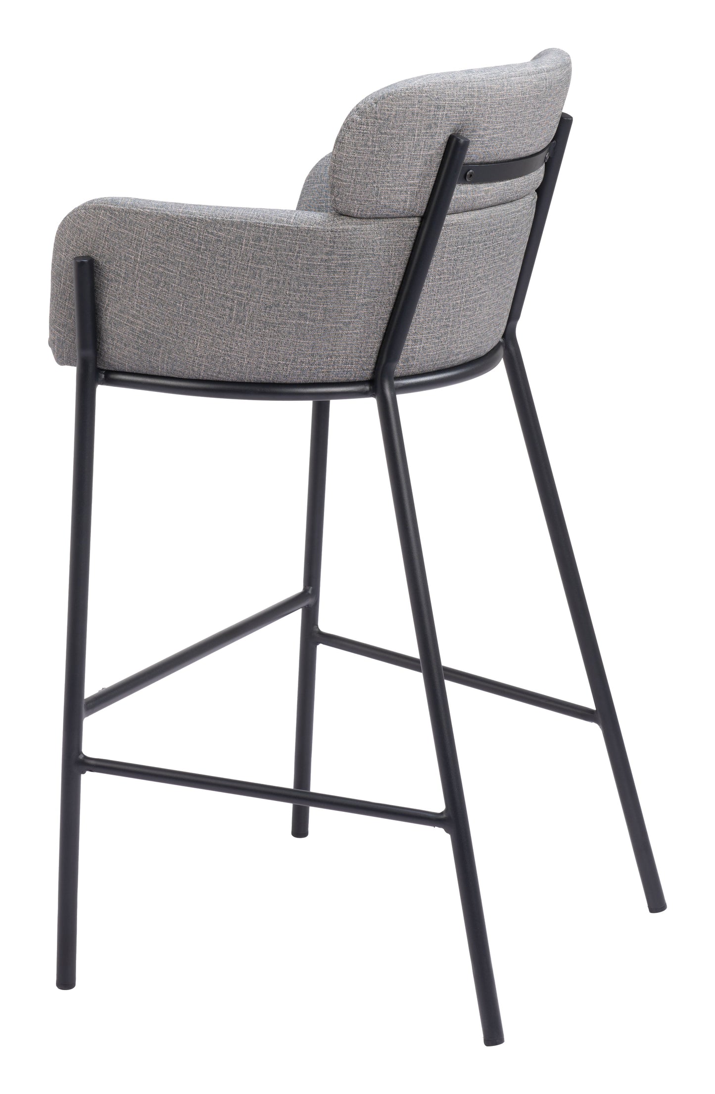 Bremor Slate Gray Barstool with Steel Legs