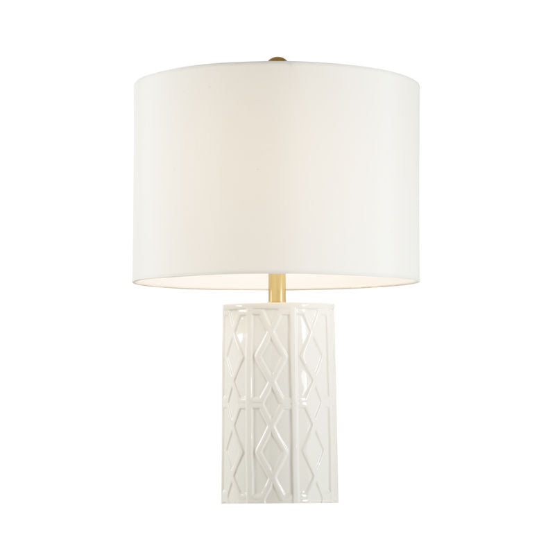Chelsea House Andreu White Ceramic Raised Design Table Lamp