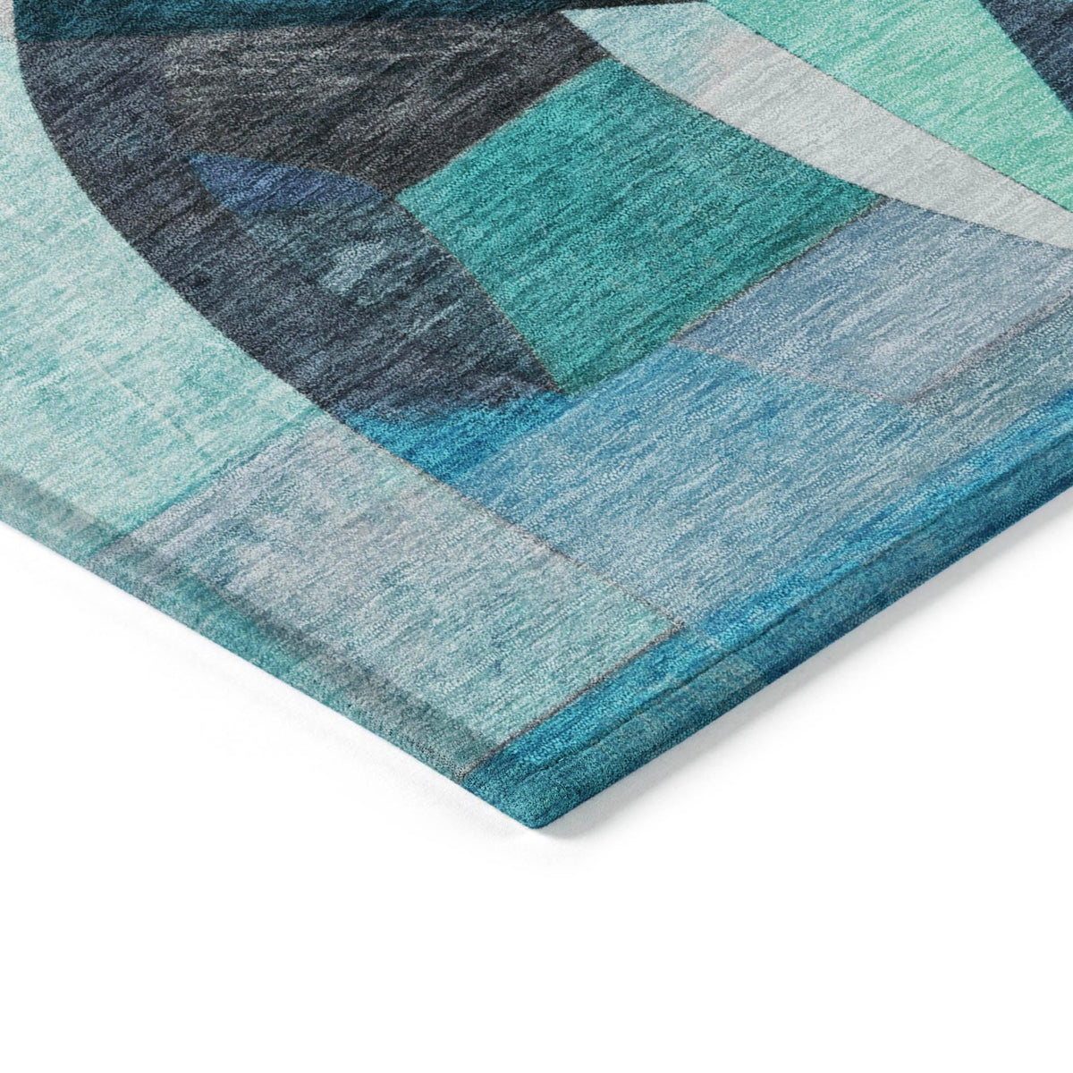 Jaelira Teal Washable Indoor-Outdoor Rug