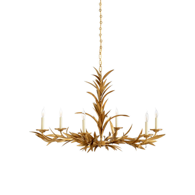 Chelsea House Laurel Sunburst Gold Leaf Design Chandelier