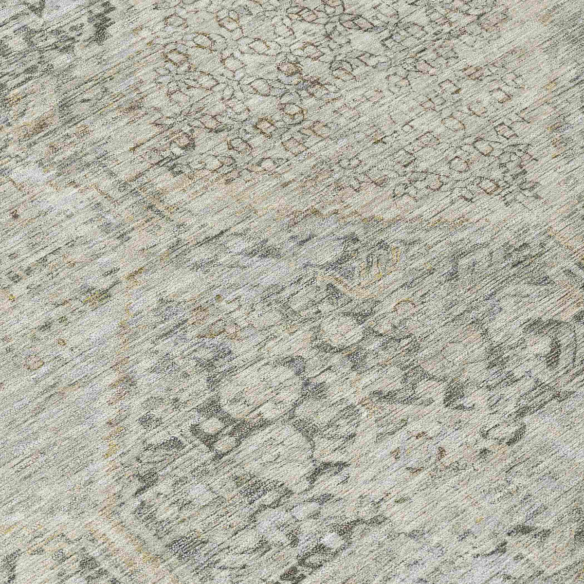 Iriius Gray Washable Indoor-Outdoor Rug