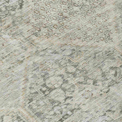 Iriius Gray Washable Indoor-Outdoor Rug