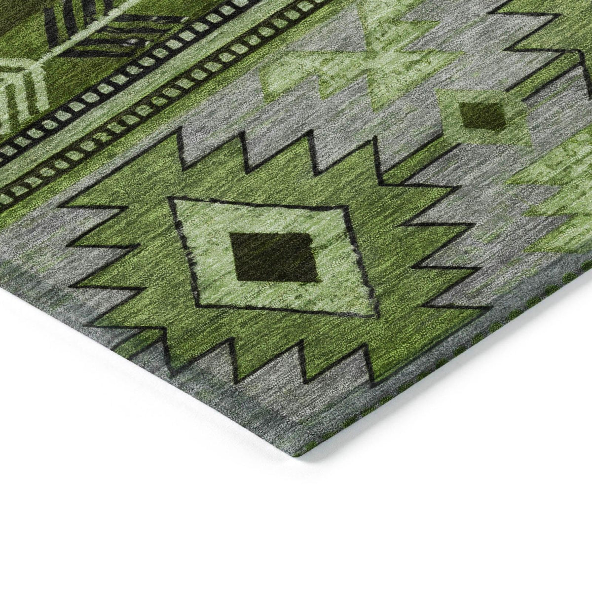 Jaelas Green Washable Indoor-Outdoor Rug