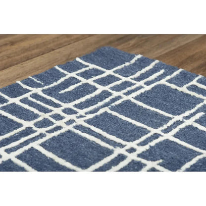 Baar Geometric Blue Area Rugs For Living Room -- blue