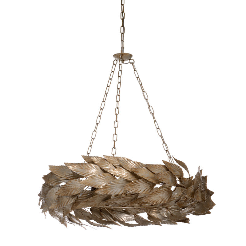 Meadow Silver Swooping Leaves Chandelier