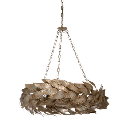 Meadow Silver Swooping Leaves Chandelier