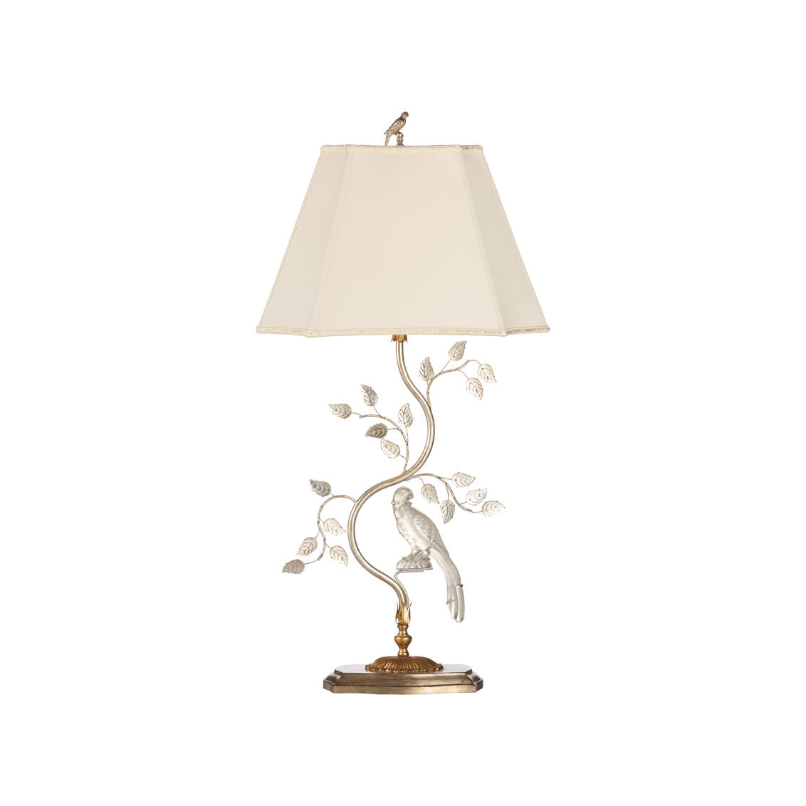 Chelsea House Crystal Bird Silver Table Lamp