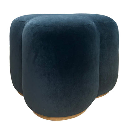 Andrea Blue Velvet Fabric Ottoman