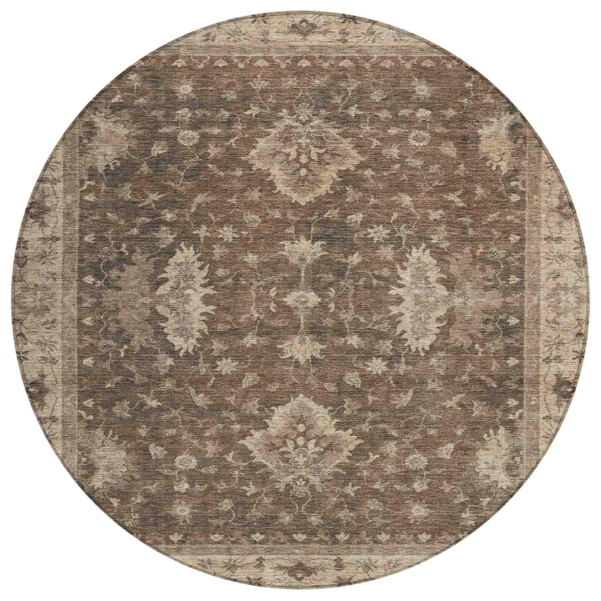Iriaris Brown Washable Indoor-Outdoor Rug