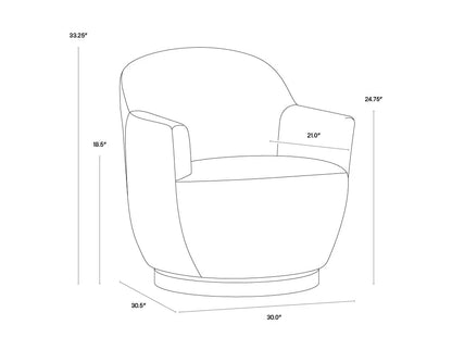 Casey Fabric Upholstered Swivel Lounge Chair