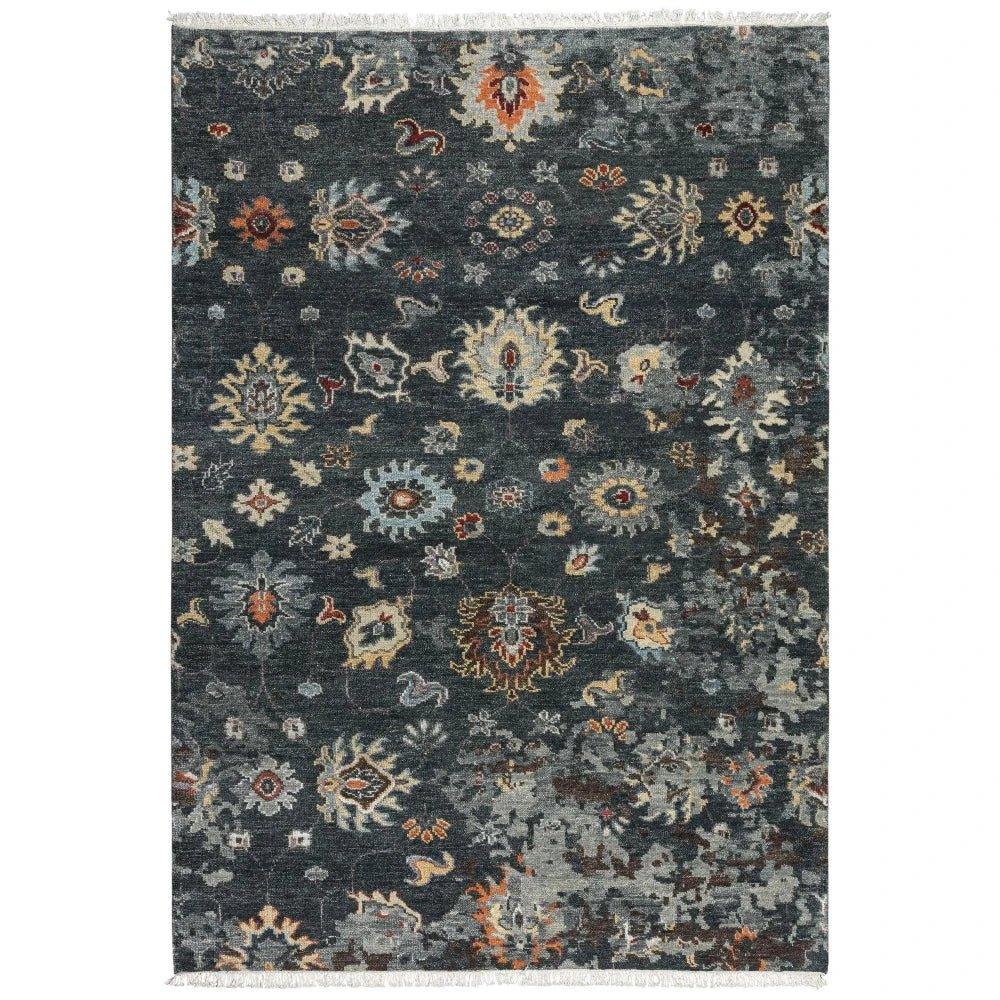 Cody Floral Charcoal Large Area Rugs For Living Room