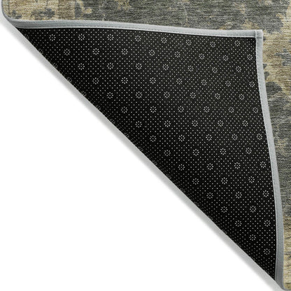 Iriaris Gray Washable Indoor-Outdoor Rug