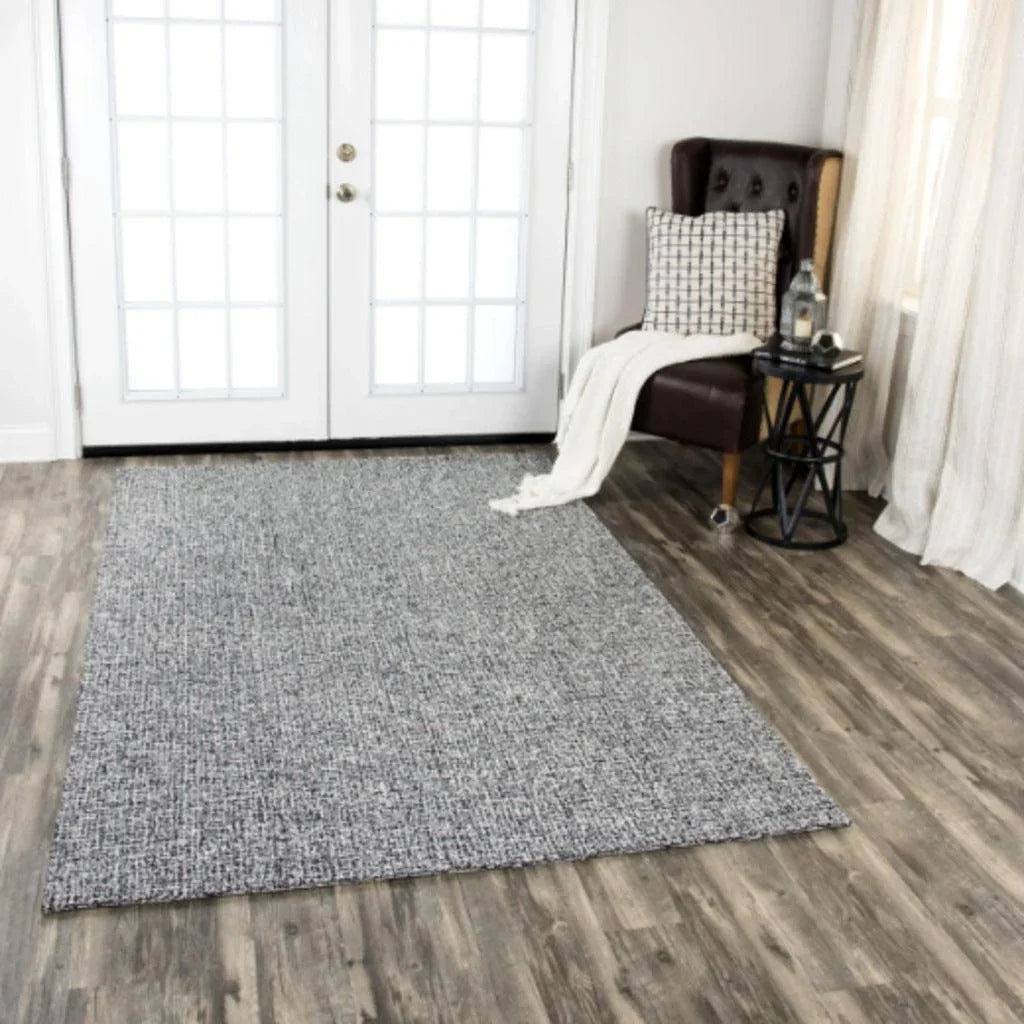 Ceja Charcoal Round Area Rugs For Dining Room -- charcoal