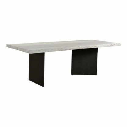 94" White Rectangular Dining Table Live Edge Seats 8 or 10 Dining Tables LOOMLAN By Moe's Home