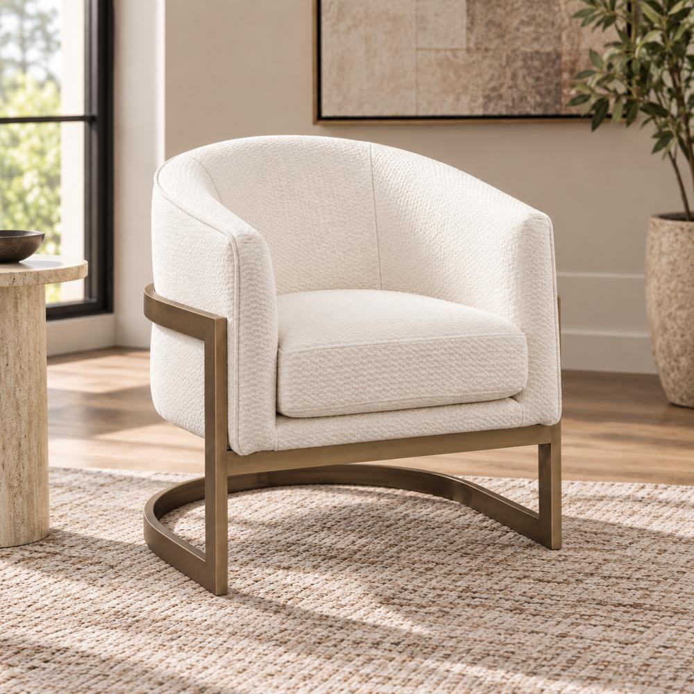 Neve Metal Gold Armless Accent Chair - Heirloom Quality - view 2