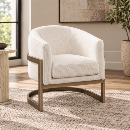 Neve Metal Gold Armless Accent Chair - Heirloom Quality - view 2