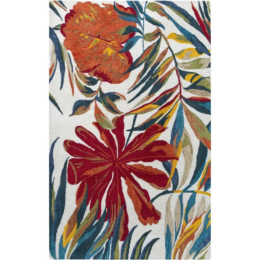 Clux Floral Ivory Area Rugs For Living Room
