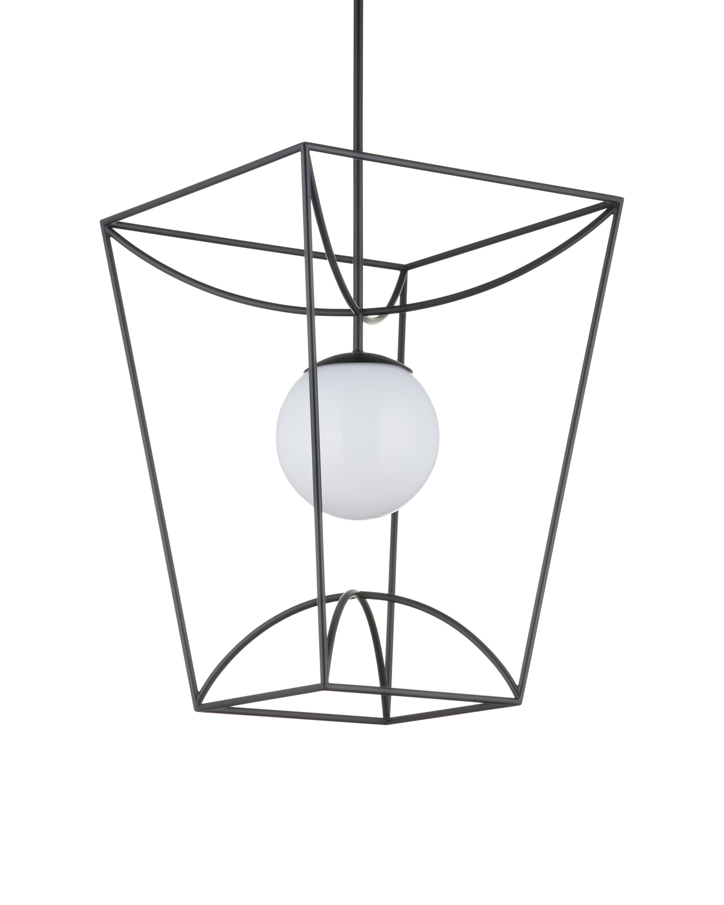 28 in. Rochefort Metal and Glass Black Lantern