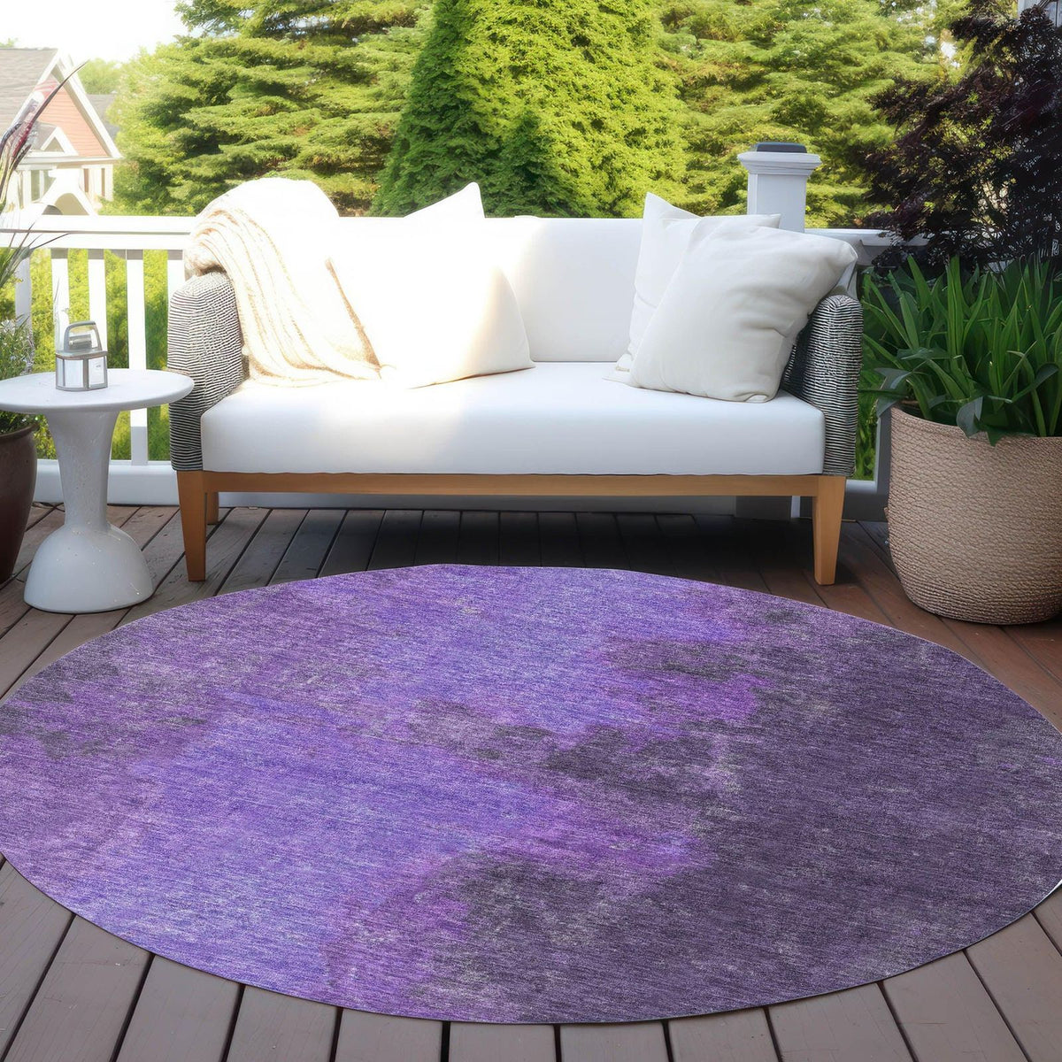 Iriion Purple Washable Indoor-Outdoor Rug
