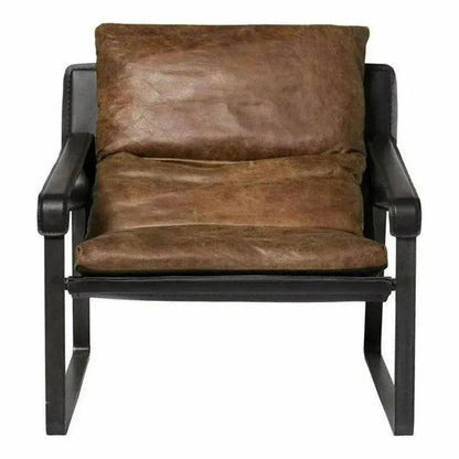 Connor Brown Leather Slipper Chair -- view 2