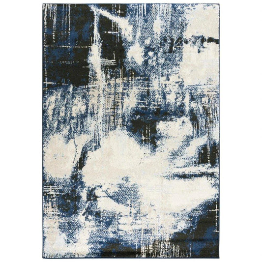 Come Abstract Blue Kitchen Hallway Runner Rug