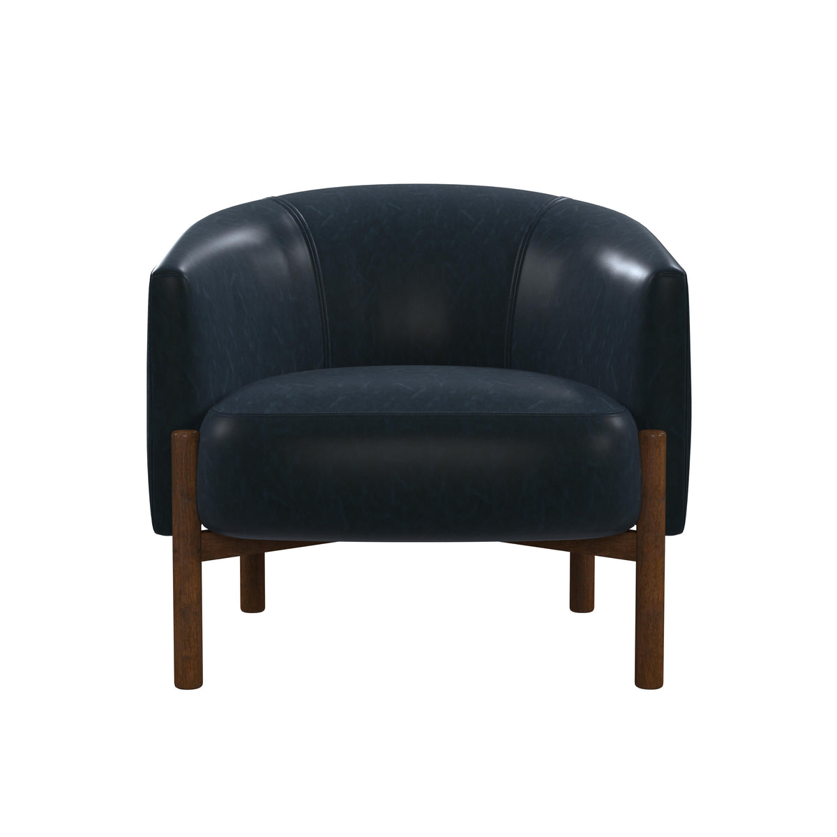 Bassett Mirror Higgins Wood Navy Accent Arm Chair