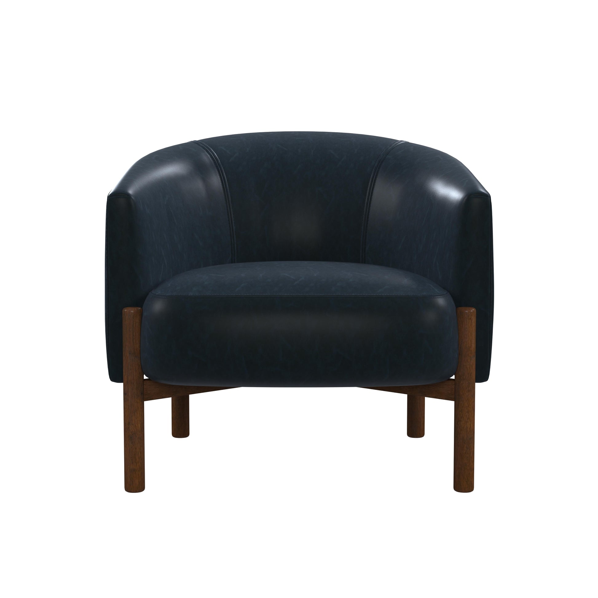 Bassett Mirror Higgins Wood Navy Accent Arm Chair