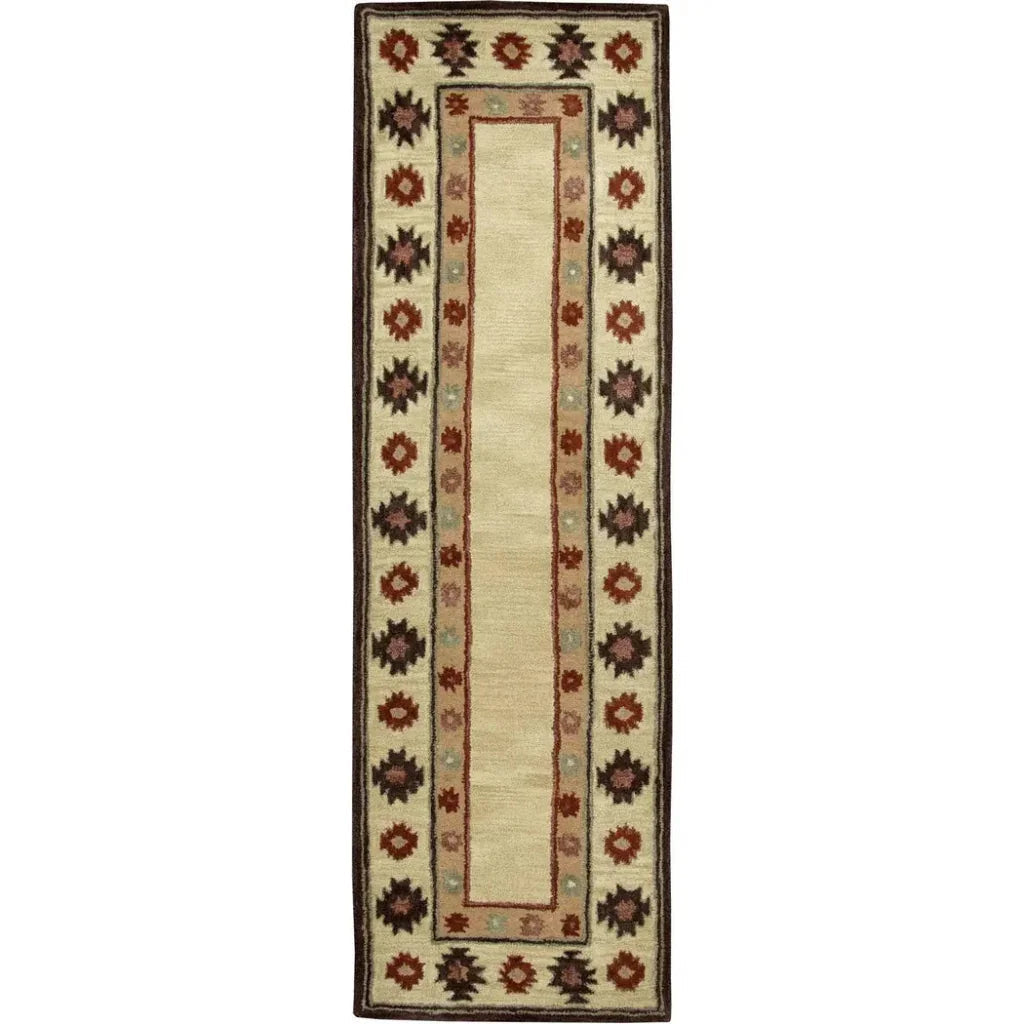 Deji Wool Beige Hallway Kitchen Runner Rug