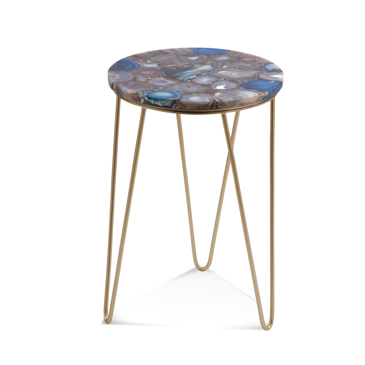 Leuris Metal Gold Round Accent Table