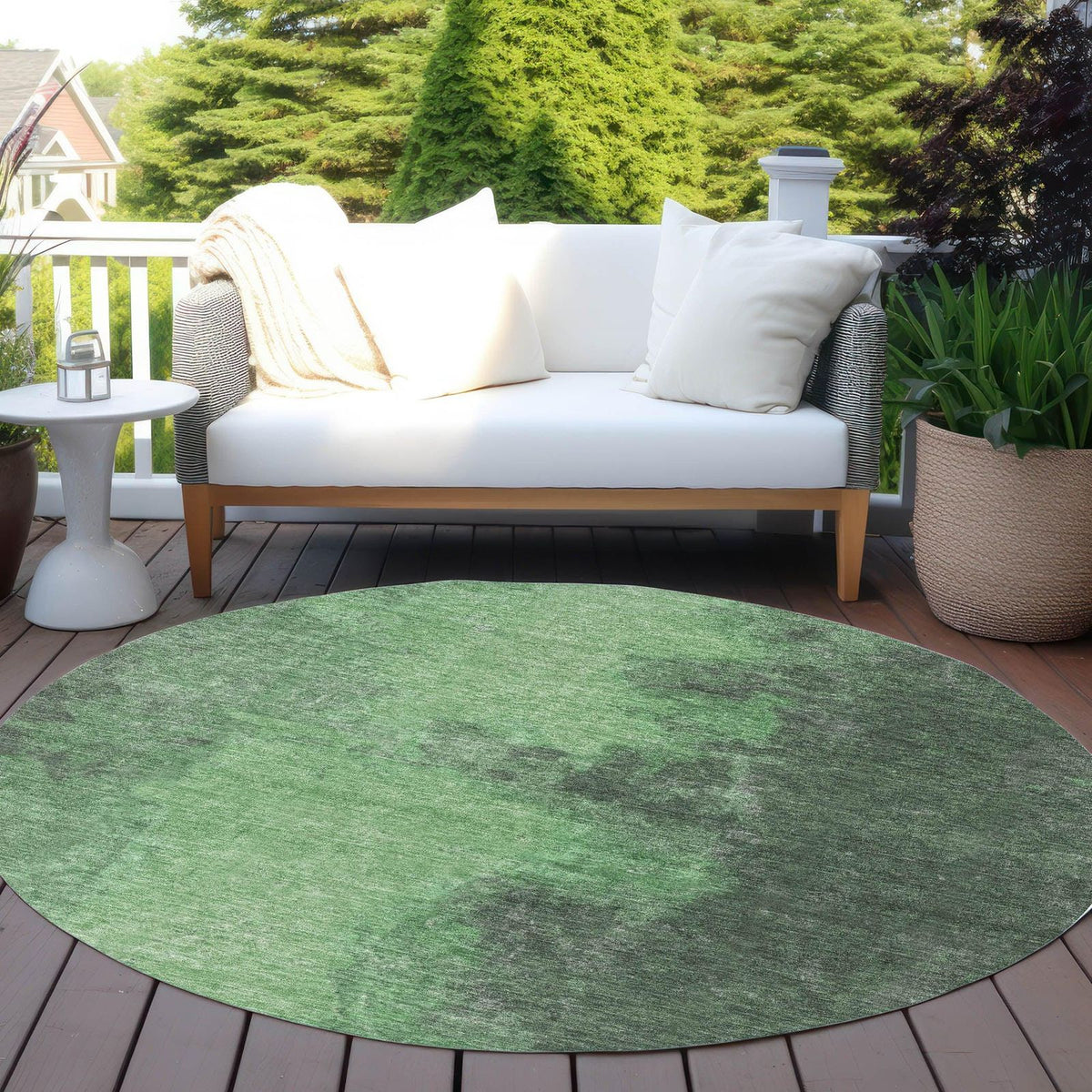 Iriion Green Washable Indoor-Outdoor Rug