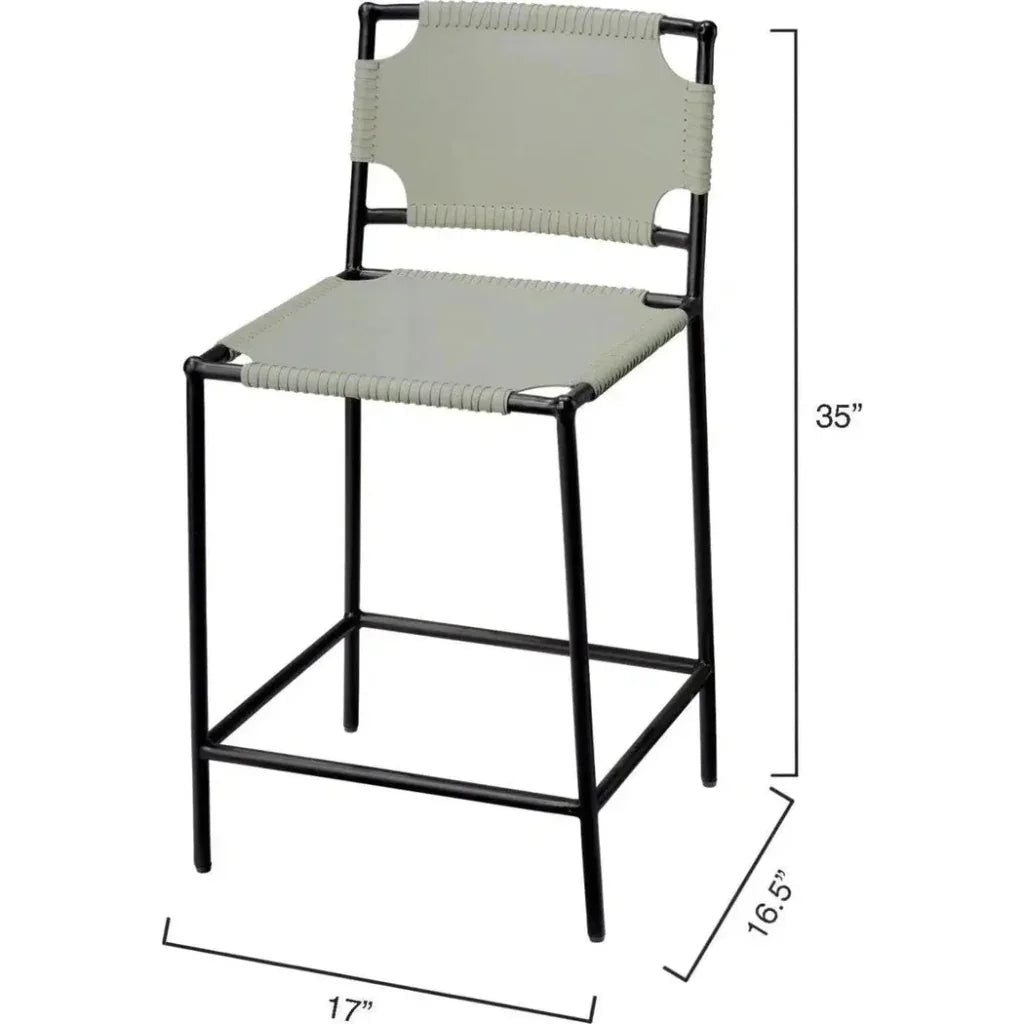 Asher Full Grain Leather Counter Stool -- view 5