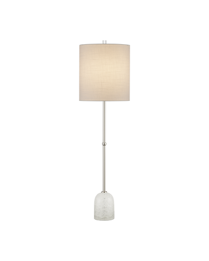 Craquelle Metal and Glass Silver Table Lamp