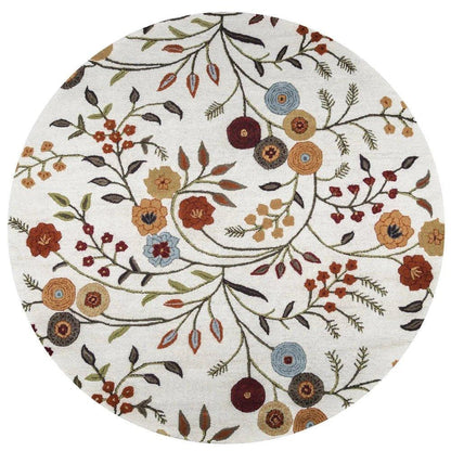Ayat White Round Area Rugs For Dining Room