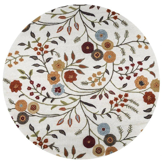 LOOMLAN Ayat White Round Area Rugs