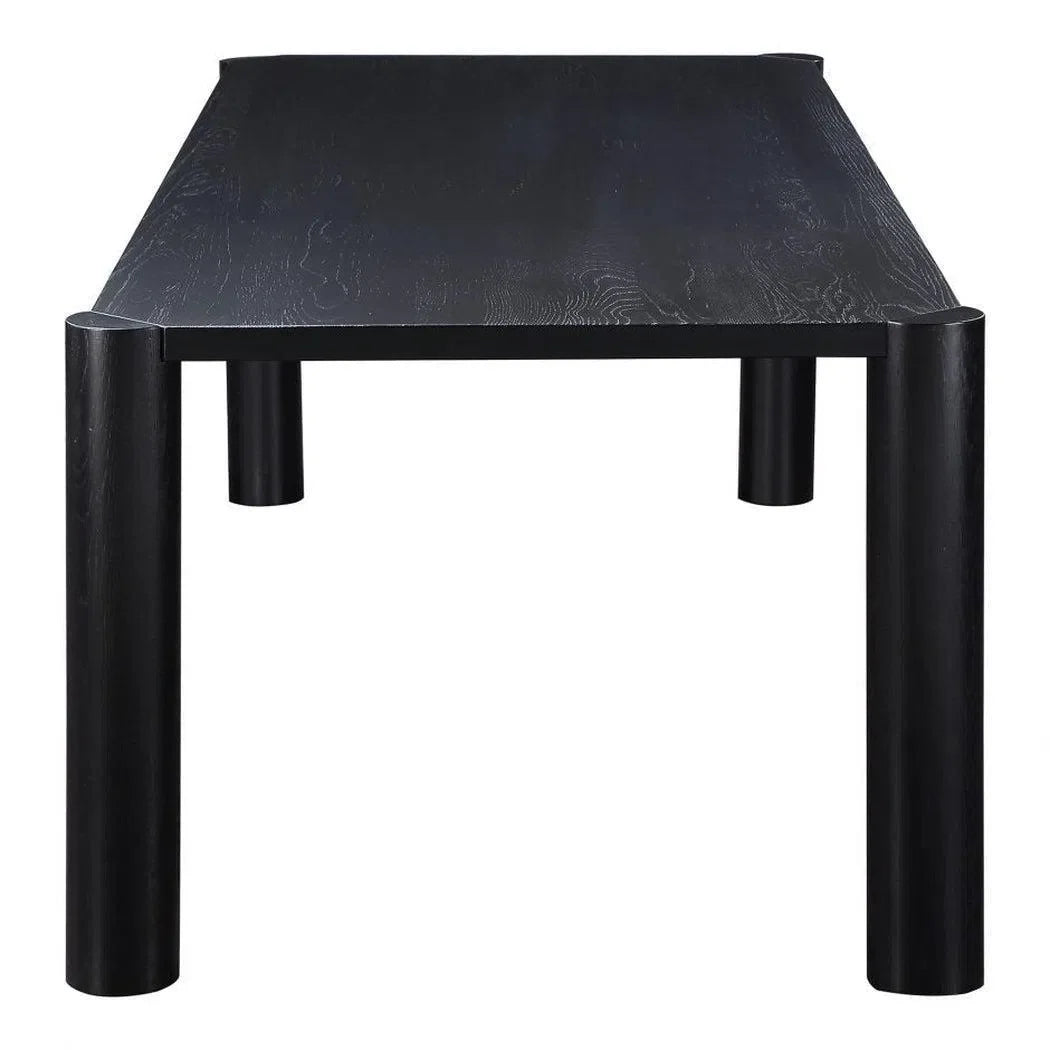 96" Solid Oak Wood Black Rectangular Post Dining Table Dining Tables LOOMLAN By Moe's Home