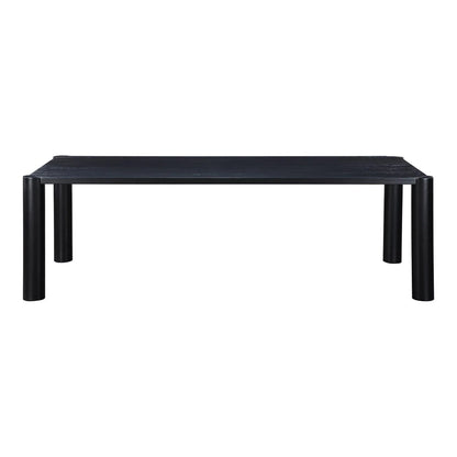 96" Solid Oak Wood Black Rectangular Post Dining Table Dining Tables LOOMLAN By Moe's Home