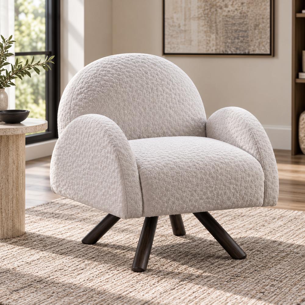 Myrtle Wood Beige Armless Accent Chair - Heirloom Quality Wood - view 2