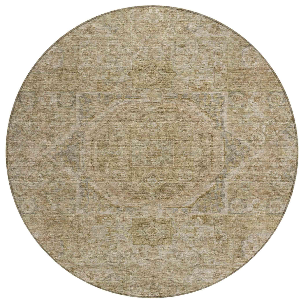 Iriir Tan Washable Indoor-Outdoor Rug