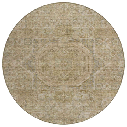Iriir Tan Washable Indoor-Outdoor Rug