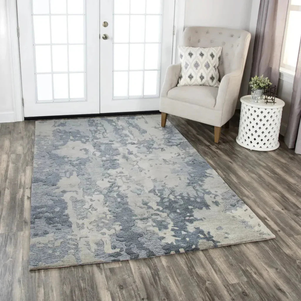 Boka Abstract Gray Large Area Rugs For Living Room -- gray